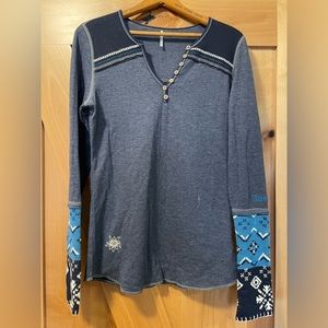 Alp n Rock, Indigo blue, size large shirt